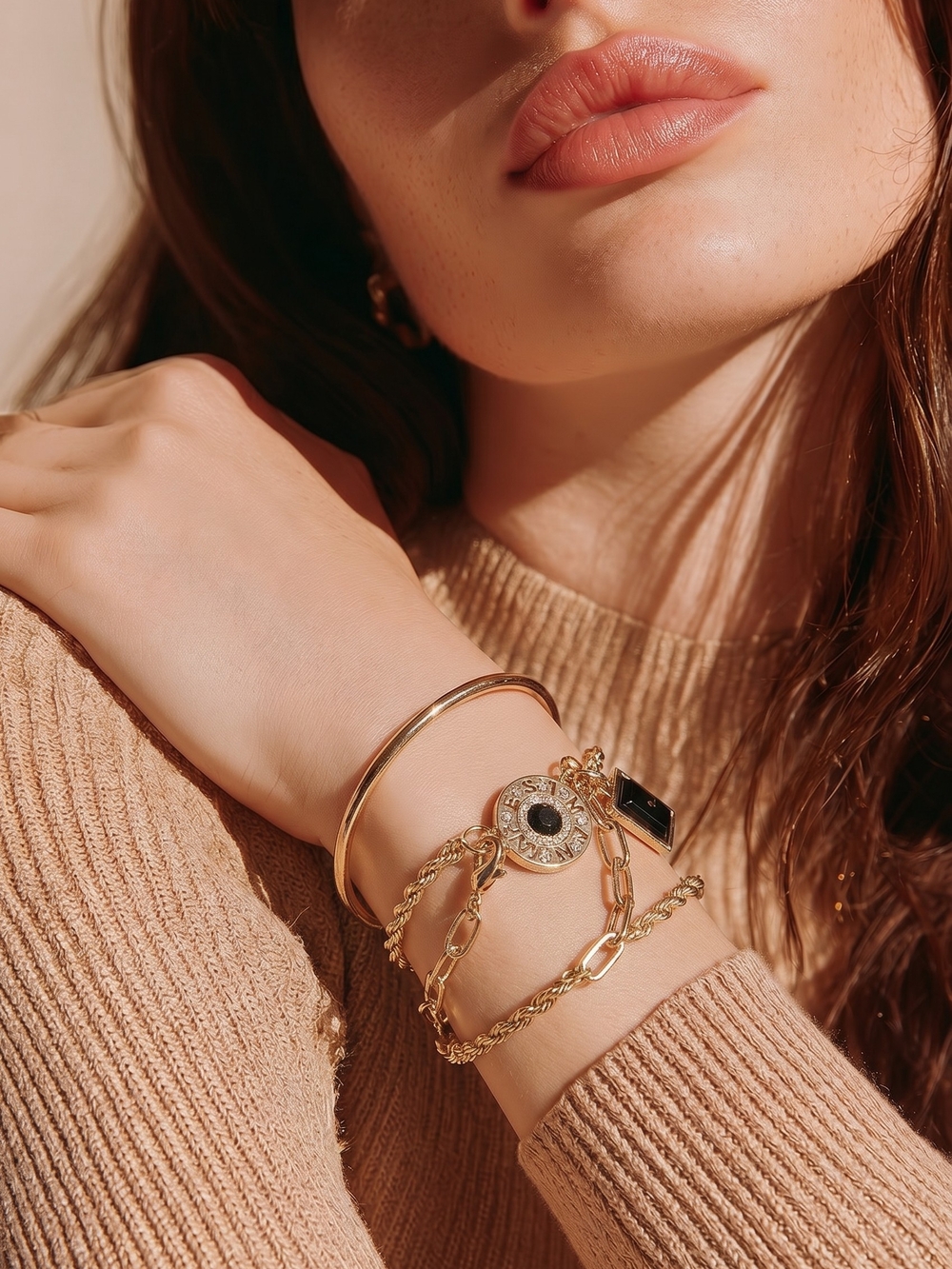 Rachel Zoe charm gold-plated bracelet
